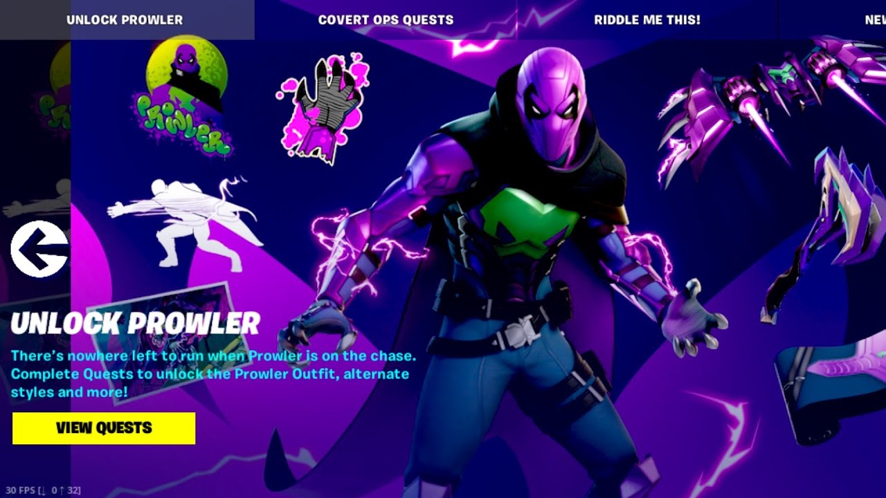 Prowler Challenges Guide || Prowler || Secret Skin || Fortnite chapter 3 season 2