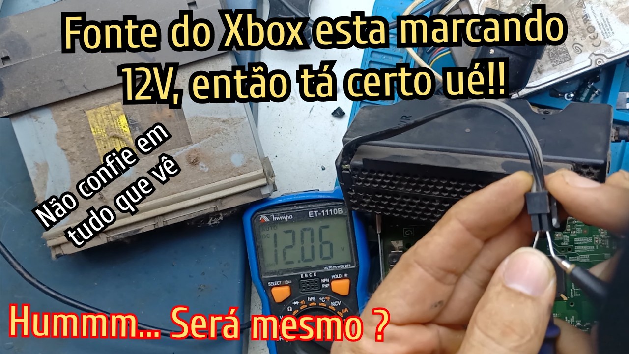 Xbox one S não liga nada, as vezes faz plim mas não liga led branco, fonte tem 12V, engana viu ☝🏼😑