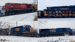 Flared Radiator Sd70mac, train meet, and Canadian Pacific foreign power