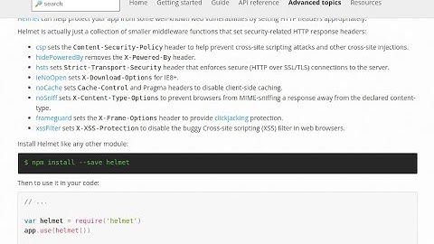 16. express js security using helmet