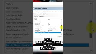 Nvidia control panel setting for gaming part 2 #nvidia #nvidiasettings #nvidiagtx #gtx #nvidiagtc
