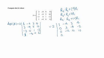 Linear Algebra: find determinant using row reduction