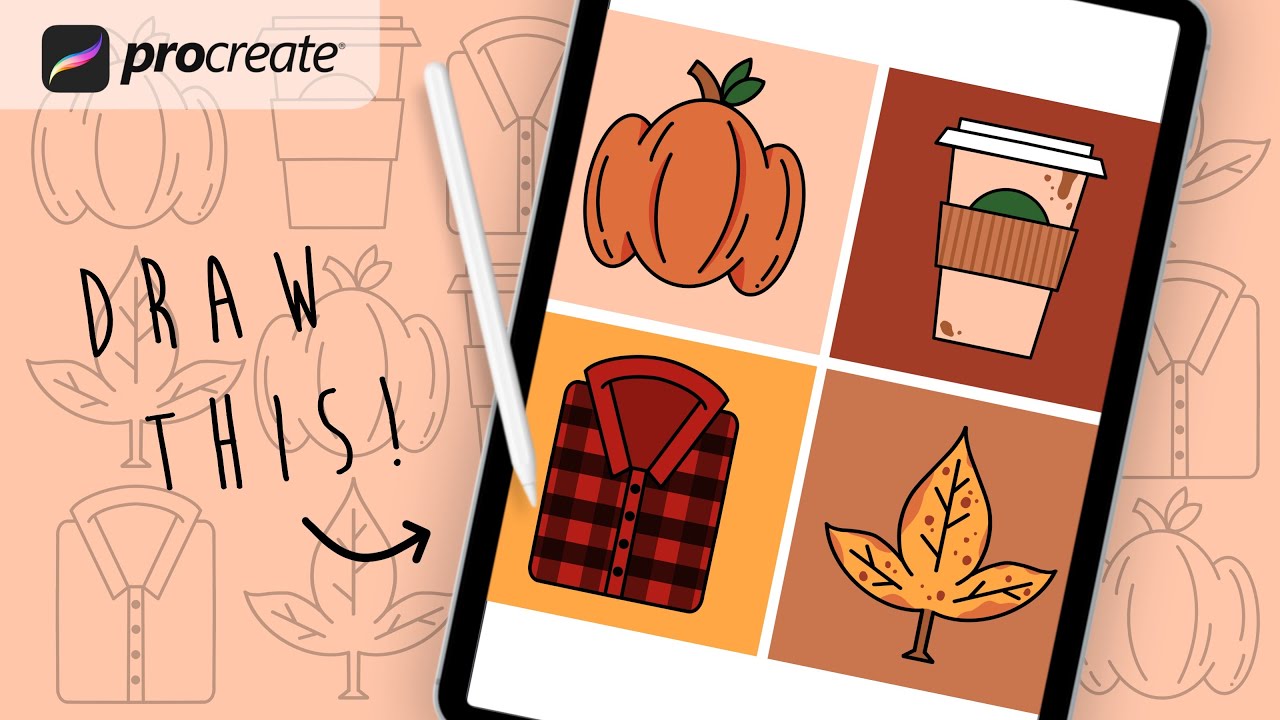 Procreate Step by Step Tutorial - Fall Icons - YouTube
