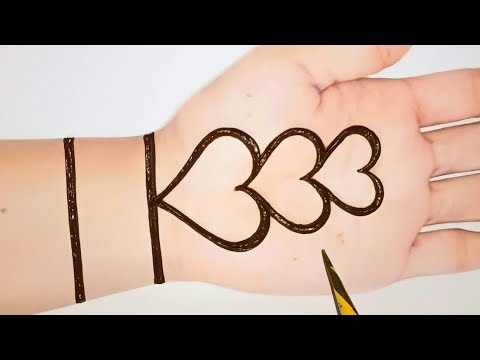 Simple & Beautiful Love Heart Mehandi design | Easy Mehndi designs ...