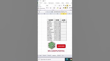 how to calculate age in excel  #excel #education #youtube #simple #video #information