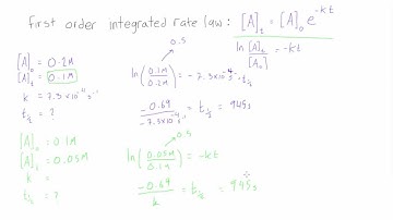 Determine the half-life of a first order reaction