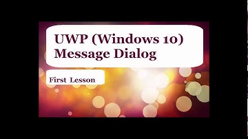 Create UWP message dialog