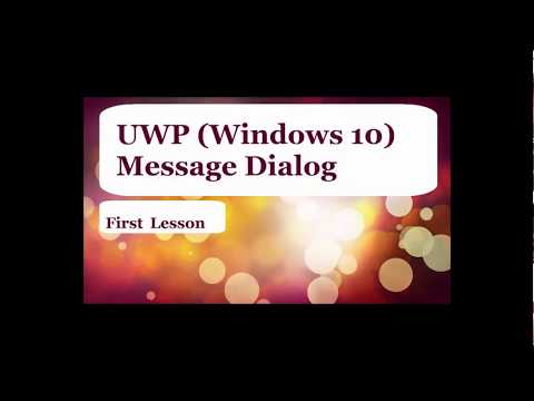 Create UWP message dialog