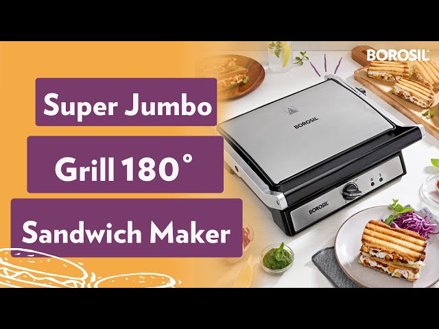 Super Jumbo Grill 180° Sandwich Maker, 4 Slice Sandwich Maker - Grill  Sandwich Toaster