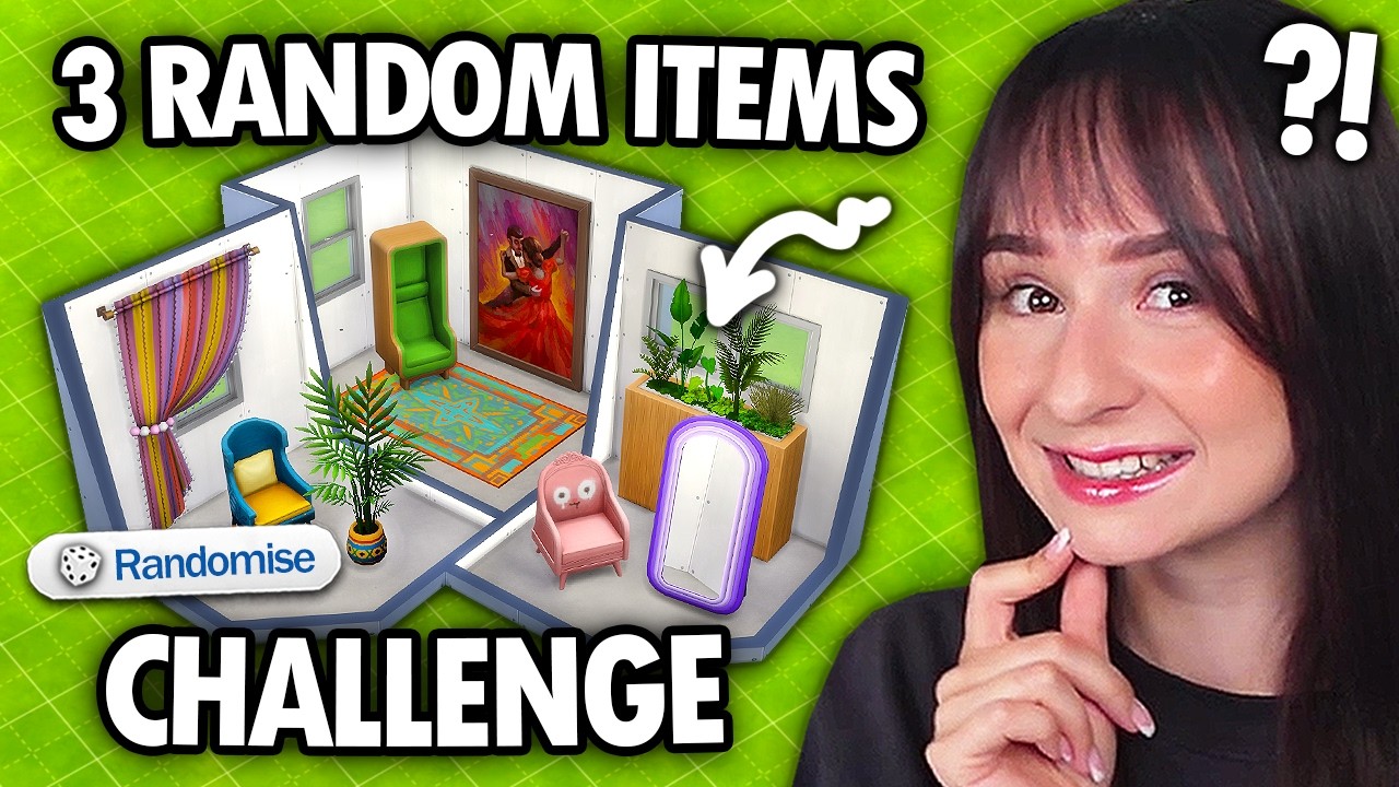 Every room is 3 RANDOM ITEMS build challenge in The Sims 4