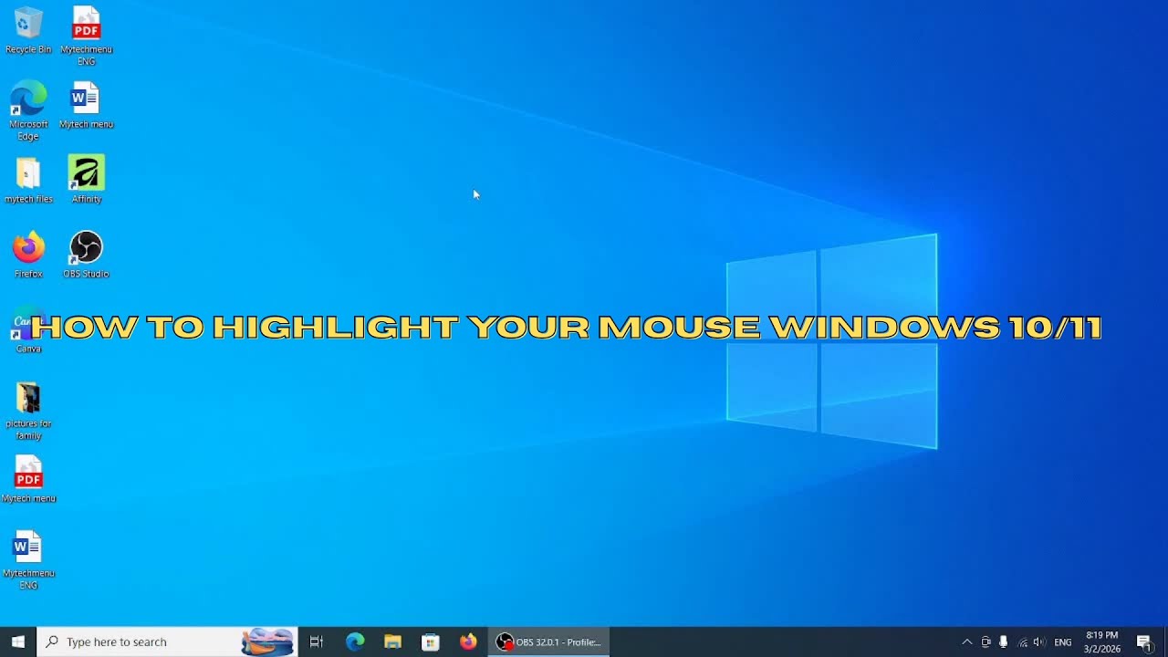 How to highlight your mouse windows 10/11 - YouTube