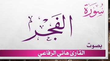 089 سورة الفجر .. هاني الرفاعي .. القرآن هدى للمتقين