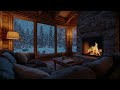 Cozy Winter Retreat | Fireplace Warmth in a Snowy Forest Cabin