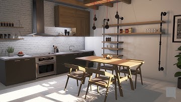 Sketchup project rendered with VORTEK Spaces - Cuisine C Demo