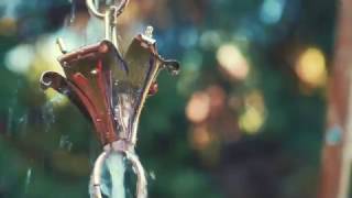 490P-8 Flowers Rain Chain - Polished Copper