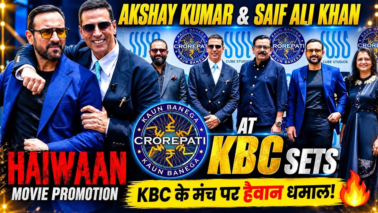 Akshay Kumar and Saif Ali Khan in KBC 