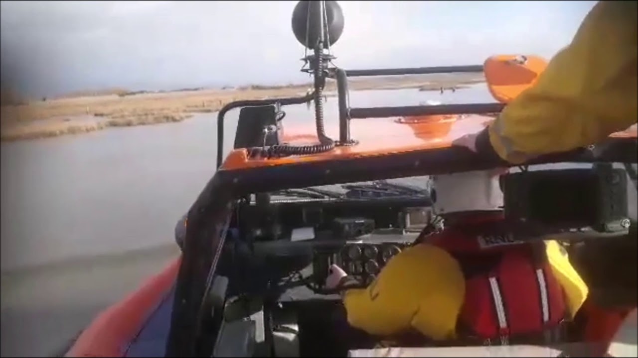 Man rescued by Morecambe RNLI Hovercraft after being cut off by tide ...