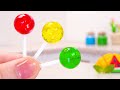 🍭 Sweet Miniature Rainbow Lollipop From Tropical Fruit Jam | Delicious Tiny Fruit Lollipop Recipe