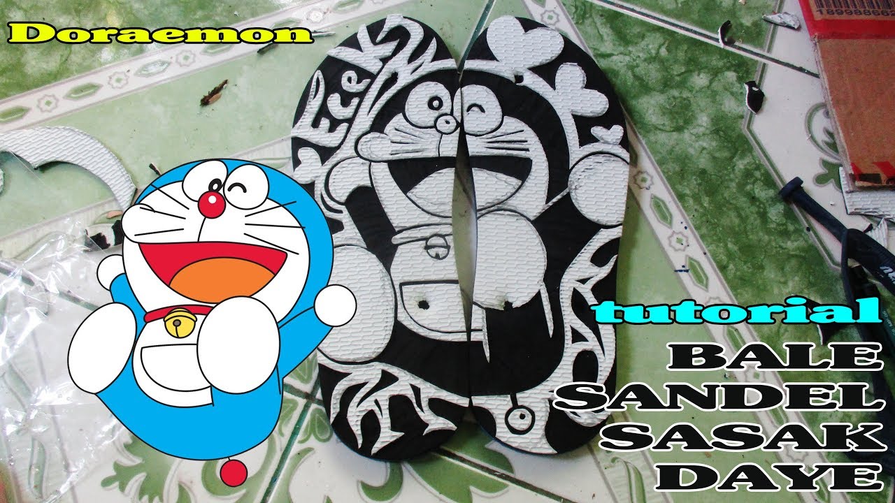 35 Ide Gambar Ukiran  Sandal  Swallow Doraemon  Make a 