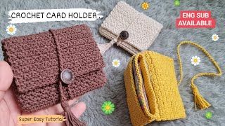 Beautiful Crochet Card Holder / Dompet Rajut Cantik Grit Stitch Easy Tutorial/ BP #52