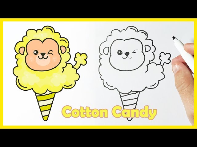 How to Draw a Cute Cotton Candy 