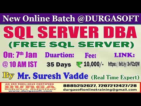 SQL SERVER DBA Online Training @ DURGASOFT