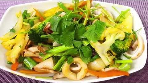 MỰC XÀO THẬP CẨM và Cách xào mực không bị ra nước