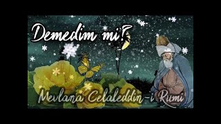 Demedim Mi Şiiri Mevlana Celaledin-I Rumi Mevlana Sözleri
