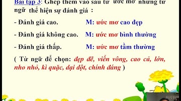 Lơp 4- môn Luyện từ và câu -Tuần 9- Bài : Mở rộng vốn từ: Ước mơ