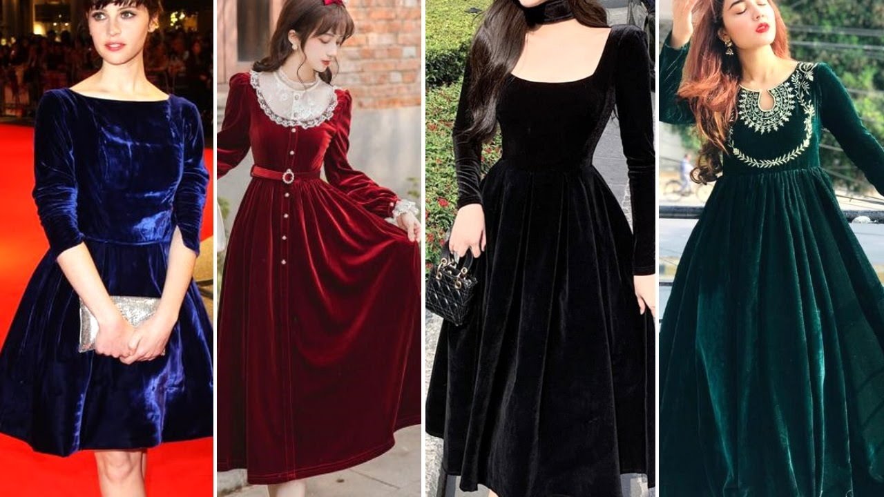 Velvet Long Dress Available in 4 colors ✨ Burgrundy, Gold, Blue and Black  WWW.SOWEARS.PK | Instagram