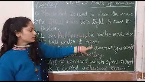Class-2  Subject- Computer.                     Chapter- 5 Mouse - An Input Device (Summary)