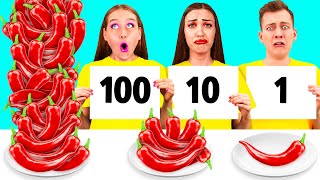 100 Capas de Alimentos Desafío | Trucos Divertidos de Cocina por TeenChallenge