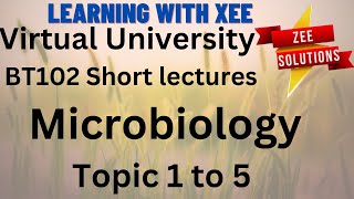 BT102 Microbiology Short Lectures Topic 1 to 5 Virtual University of Pakistan