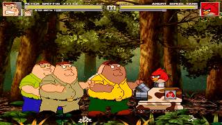 Insane Team Battle: Peter Griffin x4 vs Angry Birds Tank | Mugen | HD
