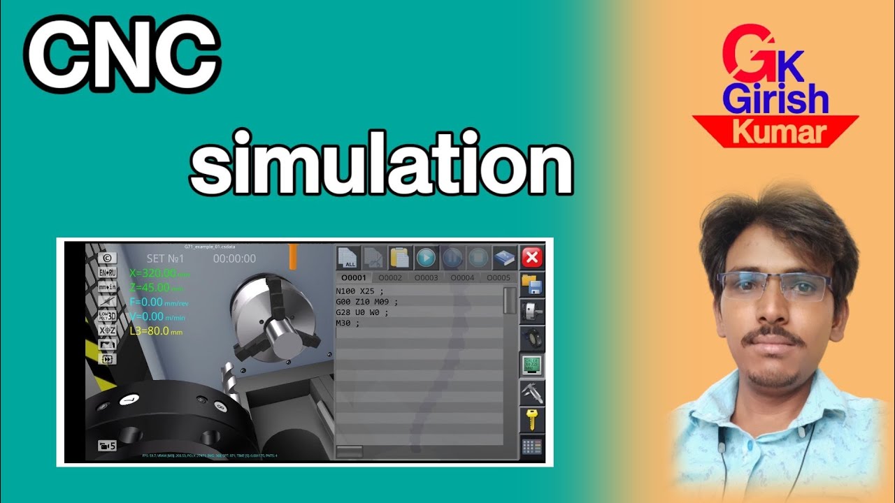 CNC simulation turning - YouTube