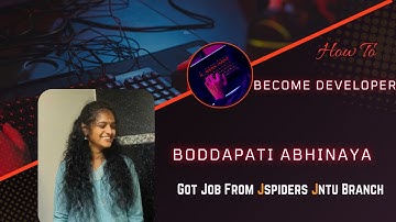 Boddapati Abhinaya Placed As Java Developer / Jspiders Jntu Hyderabad