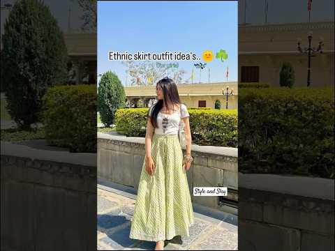Ethnic Skirt outfit ideas #fashion #myntrahaul #outfitinspo #outfitideas