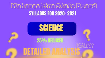 Maharashtra state board science 1 reduced syllabus 2020-21