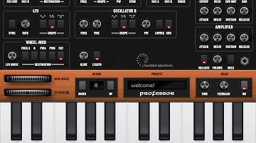 Professor Synth Demo and Tutorial for iPad, A Prophet V Sim
