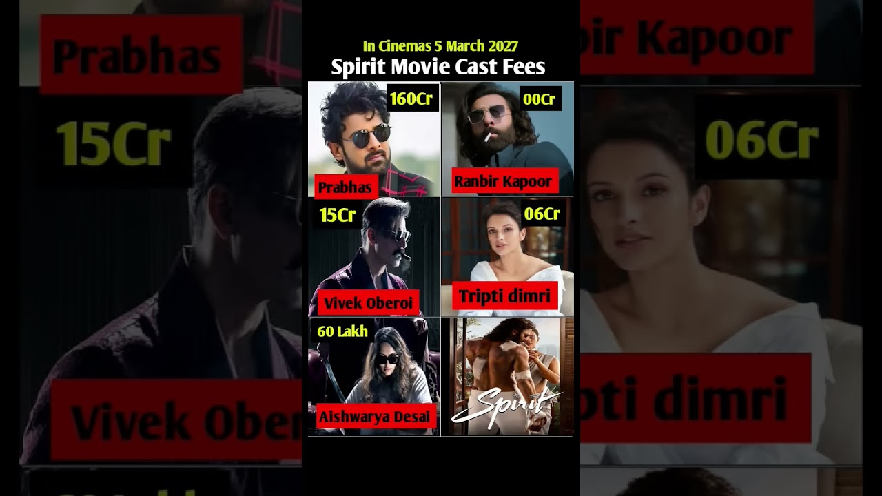 Spirit movie cast fees and star cast details. The upcoming Sandeep Reddy Vanga film stars Prabhas,