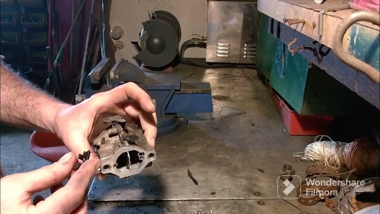 how to take a carburetor off and clean it on a TroyBilt pony lawn