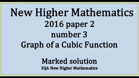 2016 SQA Higher Mathematics Paper 2: 3 Graph of a cubic function