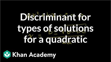Discriminant for types of solutions for a quadratic | Algebra II | Khan Academy