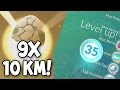 PGO: INSANE!!! HATCHING 9X 10KM EGGS! ★ HIT LEVEL 35 ★ BEST POKEMON GO ULTRA RARE EGG HATCHING OPENING!