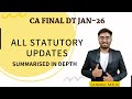 ALL STATUTORY UPDATES FOR CA FINAL DT JAN-26 &amp; SEP-25 AT ONE PLACE | FULLY SUMMARISED | CA Rahul