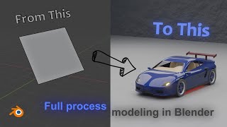FULL process modeling Sport car in Blender