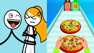 "Gomu Goman vs I Want Pizza Fun Brain Challenge Game Satisfying ASMR Viral Addictive 🎯🔥🍕"