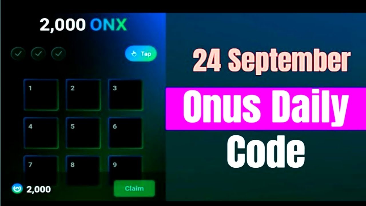 Onus Daily Code 24 September | Daily Code Onus Tap Tap | Onus Daily Code