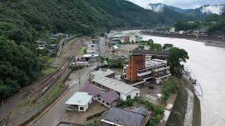 熊本豪雨　熊本県八代市坂本町　坂本支所周辺（ドローン映像）