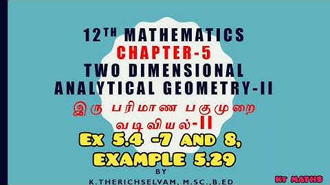 EXERCISE 5.4 - 7 & 8, EXAMPLE 5.29 ( TN 12TH MATHS )